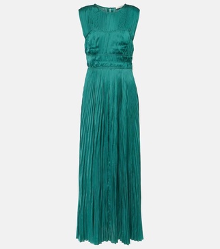 Delia pleated satin gown