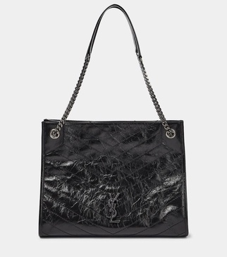 Niki crinkled leather shopper