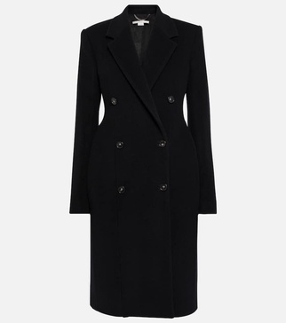 Double-breasted wool coat