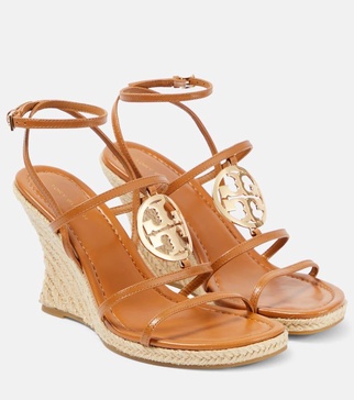 Capri Miller leather espadrille wedges