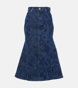 Denim midi skirt