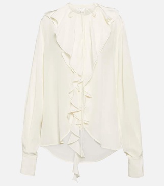 Ruffled silk blouse