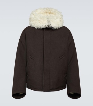 Shearling-trimmed wool parka