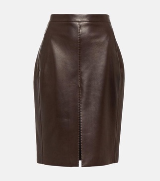 Leather pencil skirt 