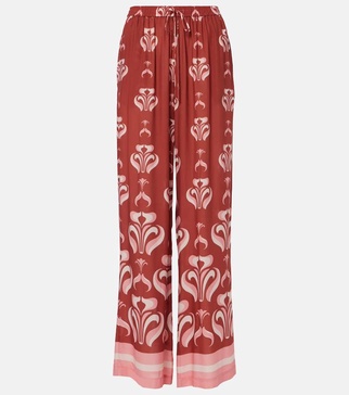 Printed wide-leg pants