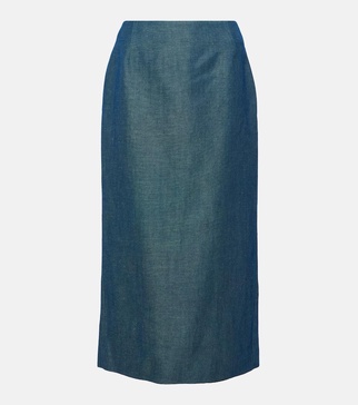 Manuela wool and linen maxi skirt