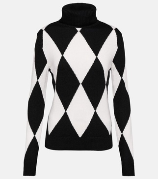 Diamond wool turtleneck sweater