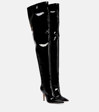 Gia 33 patent leather over-the-knee boots