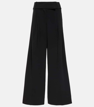 Wide-leg crepe pants