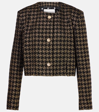 Houndstooth lamé tweed jacket