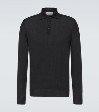 Wool and cashmere polo sweater