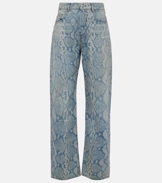 Diego snake-print straight jeans