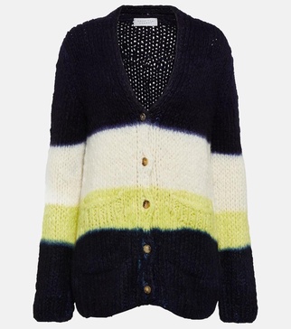 Striped cashmere cardigan