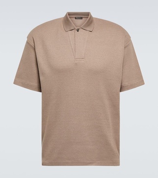 Cotton and linen polo shirt