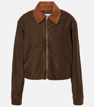 Corduroy-trimmed cotton blouson