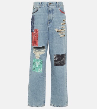 The Twelve Signs patchwork jeans