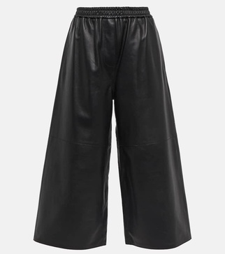 Leather cropped pants