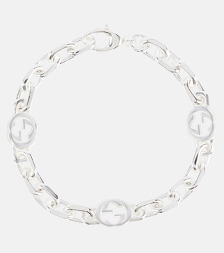 Interlocking G sterling silver bracelet