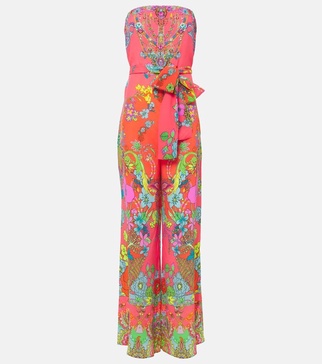 Windmills and Windflowers floral silk jumpsuit