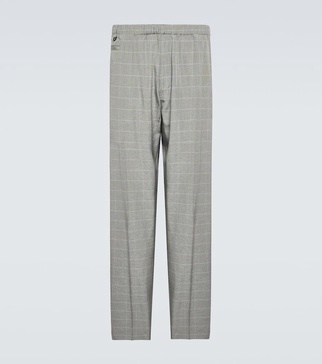 Checked silk-blend pants