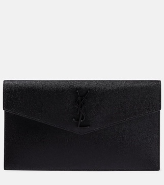 Leather Uptown Clutch Bag