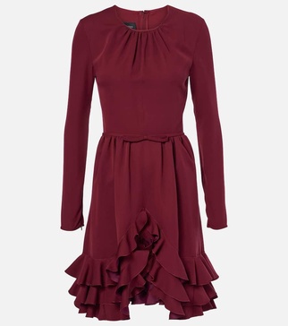 Ruffled silk crêpe minidress