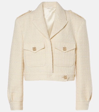 4G Liquid cropped tweed jacket