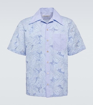 Highlife floral cotton-blend bowling shirt