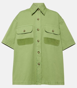 Oversized cotton canvas shirt