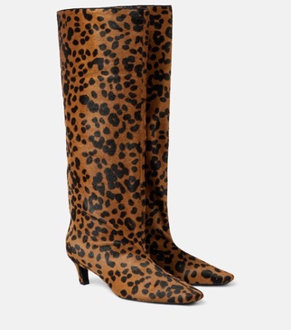 Wide Shaft calf hair knee-high boots