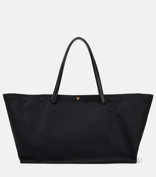 Idaho XL leather-trimmed twill tote bag