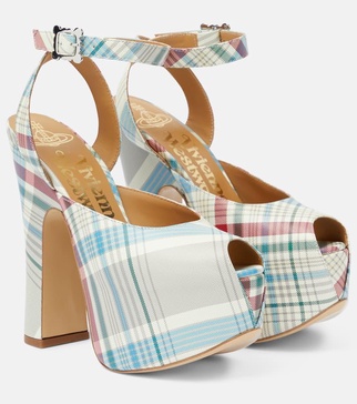 Vargas checked leather platform pumps