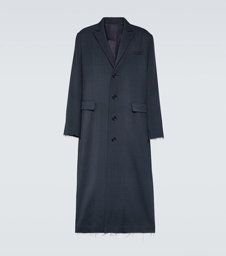 Single-breasted wool coat