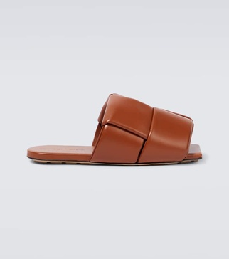 Padded leather sandals