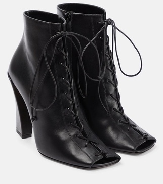 Reese leather peep-toe ankle boots