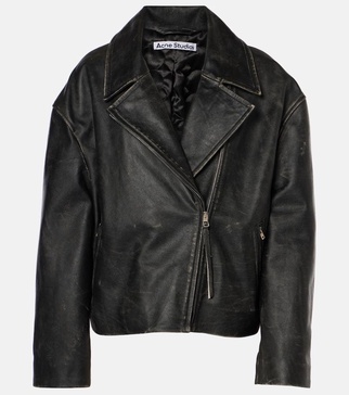 Leather biker jacket