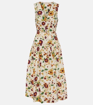 Kiran floral cotton midi dress