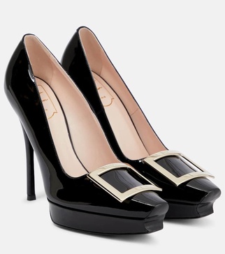 Belle Vivier patent leather platform pumps