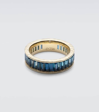 18kt gold ring with with topazes