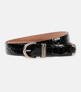 Bambi croc-effect patent leather belt