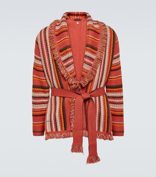 Ushuaia Stories Baja Striped Fringed Wool Cardigan