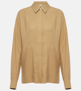 Silk poplin shirt