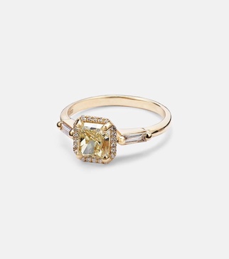 18kt yellow gold ring with diamonds