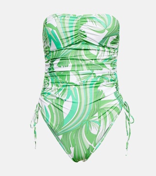 Sydney strapless printed swimsuit