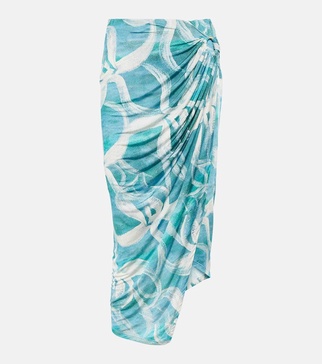 Coastline printed midi skirt