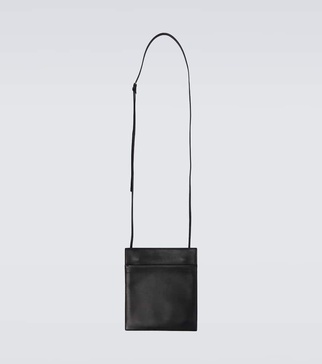 Pocket leather crossbody bag