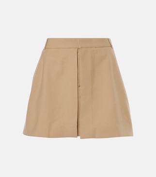 Wool gabardine miniskirt