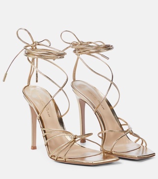 Metallic leather sandals