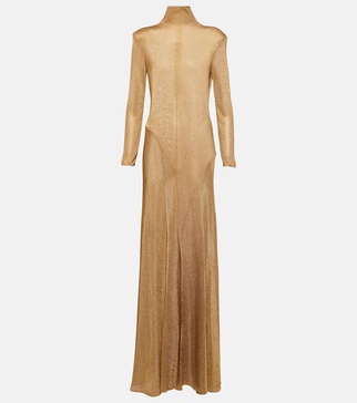 Turtleneck jersey gown