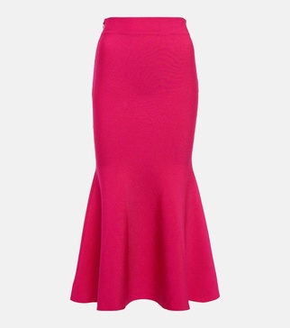 Fluted midi skirt